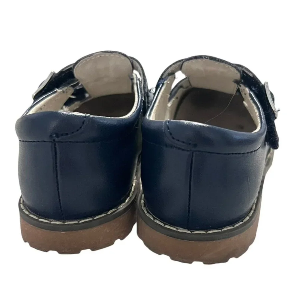 L'Amour Sz 12 Beatrix Navy Leather Mary Jane T-Strap Dress Shoes